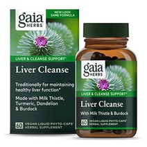Gaia Herbs Liver Health with milk thistle & turmeric 가이아 허브 리버헬스 밀크씨슬 터메릭 비건 60정