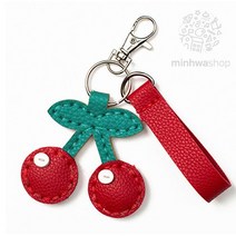가죽 과일 열쇠고리 만들기DIY, 체리(10개), 1개