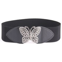 큐빅 나비 장식 여성 캐주얼 스판 밴딩 벨트 BD183