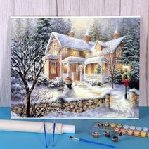 스노우볼 스노우폴 제작 숫자로 눈을 가진 크리스마스 공 DIY 페인트 패키지 아크릴 5070 그림 사진 홈 장식 도매, HMA47352+36 색상s 30x40cm