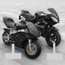 미니 성인용 바이크 소형 오토바이 미니스쿠터 50cc, 미드런 새로운 블루 스탠다드