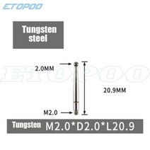 측량 용접18mm 길이 M2.0 다이얼 테스트 표시기 용 나사 접점 루비 팁 2mm 볼 직경 측정 분석 계측기 게이, 14 M2.0xL20.9 T