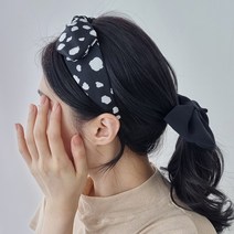 땡땡이 도트 왕리본 반다나 머리띠