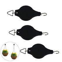 PERTTY 3Pcs Retractable Pulley Plant Pulley Hanging Pulley with Hook for Planters Flower Baskets Pot, 1