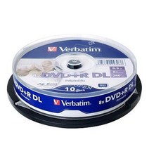 [dvdrw공디스크] 버바팀 Verbatim CD-R / DVD-R / RW / DL / 700MB 4.7GB 8.5GB 25GB 50GB 블루레이, DVD+DL 8.5GB 프린터블 10p CAKE 8X