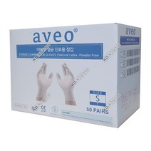 아베오 멸균 병동용 일회용 의료 진료용장갑 라텍스글러브 M사이즈 50조, 단품, 단품