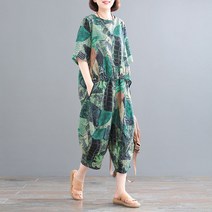 여름 여성 개량한복 투피스세트 언발 티셔츠 반바지 엄마옷 Y582