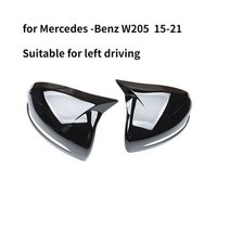자동차 사이드 백미러 커버 셸 탄소 섬유 메르세데스 벤츠용 벤츠 W205 W213 X253 C E GLC GLA GLB 클래스, 블랙