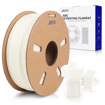 JAYO ABS 3D 프린터 필라멘트 충격 및 내열성 ABS 필라멘트 1.75mm 치수 정확도 +/- 0.02mm 0.65KG 판지 스풀 3D 인쇄 소재 FDM 프린터에 적합, Abs White