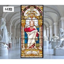 [스테인드글라스도안] 유럽 성당 교회 유리 성화 성인 성경 스테인드글라스, G_120x160cm