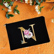 신부 들러리 메이크업 가방 꽃 알파벳 프린트 화장품 케이스 파티 파우치 필수품 레이디 토트 지갑 결혼 선물