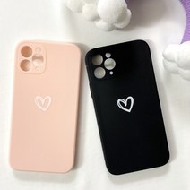 아이폰13 하트 카메라풀커버 케이스 귀여운 실리콘 젤리 케이스