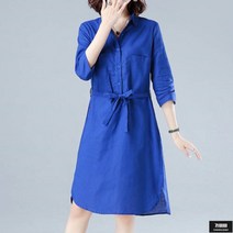 가바바 여성 셔츠원피스 쨍한 컬러가 매력적이야 포켓 카라넥 롱원피스 G53932