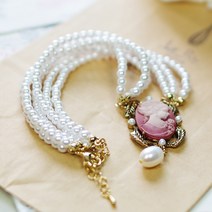 고미가게 카메오 브로치 진주 목걸이