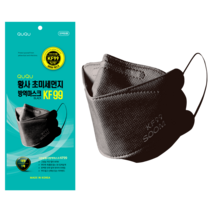 퓨어텍 QUQU 황사 초미세먼지 방역마스크 KF99 코지지대 이어밴드, 블랙, 50개