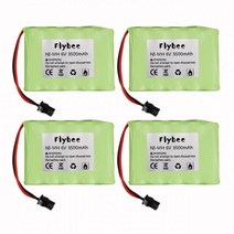 자동차 교체 대용량 3500mah 6v Rc 완구용 충전식 배터리 탱크 로봇 건 NiMH 배터리 AA 3000mah 팩 보트 1 피스, [06] 4pcs