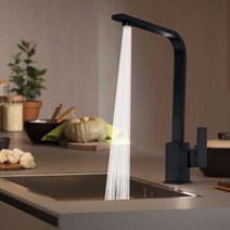 단일 레버 분지 황동 모노 수도꼭지 블랙 구리 욕실 싱크 모던 주방 탭 믹서