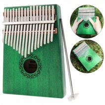 17 KEY GREEN KALIMBA 싱글 보드 마호가니 엄지 피아노 완벽한 액세서리가있는 MBIRA 미니 키보드 악기, CHINA