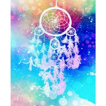 하루클래스 LED 캔버스형 보석십자수, H11. 레인보우 드림캐쳐, 1개