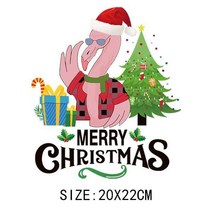 메리 크리스마스 아이언 온 전사 의류 패치 DIY 세탁 가능 티셔츠 열 접착 시리즈 스티커, D-287-1