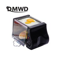 110V/220V 미니 전기 오븐 로스트 그릴 토스터 케이크 빵 메이커 스테이크 튀긴 계란 오믈렛 프라이팬 타이머 아침 식사 기계, Black_CHINA | UK