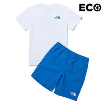 [노스페이스] 키즈 그린 어스 EX 크루 세트 NT7UP15U_WHT