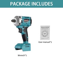 에어렌치 1000W 350N.M 무선 전기 임팩트 렌치 핸드헬드 1/2 인치 속도 조절 가능 자동차 수리 전동 공구 마키타 18V 배터리 Makita 사용 전동렌치, [01] Without Battery