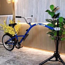 자전거 트레일러 연결 바이크 보조 2인, 블루 철골 단속 트레일러