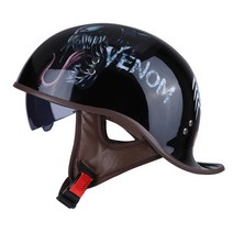 CAICHEN 반모헬멧 통기성 경량 전동킥보드헬멧 할리 빈티지 오토바이 헬멧 0349, VENOM, XL 61-62cm