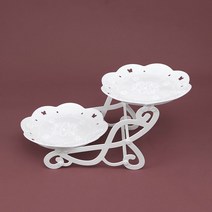 C2L 2단 계단식 디저트 트레이 애프터눈티 접시 2단트레이 2단애프터눈티 디저트트레이 홈파티그릇 플라스틱트레이 2단디저트 2단접시