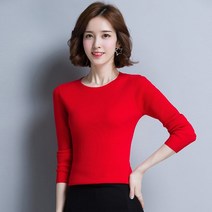 스웨터니트이너셔츠 라운드넥 여성 가을겨울 블랙 슬림 낮다 숏 스키니핏 이너티셔츠 긴 소매 얇은 2331931859