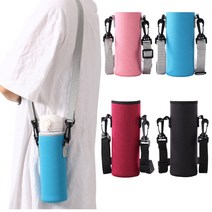 [바시니아] 크로스 보틀 물병 파우치500ml 텀블러파우치 어린이 학생 성인 야외 물통파우치 물병가방, 크로스파우치 블랙, 1개