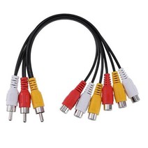 suckoo 3RCA AV 오디오 비디오 스플리터 케이블 1in 2 out 3 남성 6 여성 30cm DVD 플레이어 게임 콘솔 외부 TV 프로젝터 모니터 어댑터 컨버터