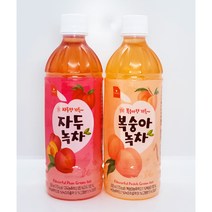 웰그린) 자두녹차 500ml 6개 + 복숭아녹차 500ml 6개