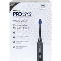 PRO-SYS VarioSonic 충전식 파워 전동 칫솔 ADA 승인 스마트 소닉 타이머 포함 25가지 청소 모드 (블랙)