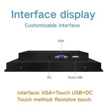 [해외] 산업용 컴퓨터 Lcd 모니터 용 10.1 인치 모니터 저항 터치 스크린 산업용 디스플레이 VGA HDMI DVI USB 인터페이스, VGA USB