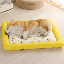 강아지 고양이 쿨링원단 방수 바닥 쿨매트 486305EA, 옐로우