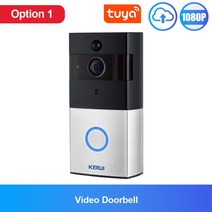 원룸인터폰 비디오폰 kerui 1080p tuya smart wifi 스마트비디오폰, 협력사, 옵션 1, EU 플러그