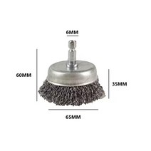 공구 50mm/60mm/75mm 스틸 와이어 브러시 황동 도금 휠 드릴 로타리 도구 금속 녹 제거 연마, [13] 65MM Black A, 13 65MM Black A