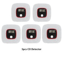 이산화탄소경보기 디지털 LED 농도 일산화탄소 센서 표시 홈 보안 독성 가스 감지기 경보 시스템 빛 깜박이, 01 5PCS CO  Detector