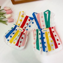 골든독 강아지 컬러도트원피스 치마 S-4XL 소형견 중형견 중대형견 프렌치불독 잉글리쉬불독 아메리칸불리 닥스훈트 비숑 옷