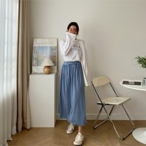 코지일이삼 여자 여름 편한 데일리 집앞패션 와이드 밴딩 롱스커트 (6903140)