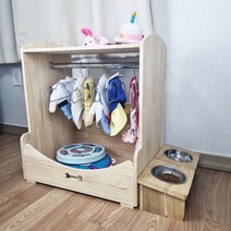 루월드펫 원목 강아지 옷장 애견 고양이 행거 옷 정리 수납장