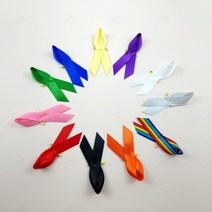 리본 뱃지 1P 홍보 핀 캠페인 근조 인식 추모 기억 애도 사회적 집회 브로치 알림 의미 꽈리 예방, B_분홍