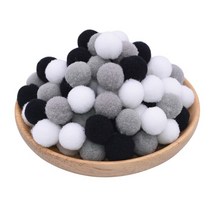 DIY 공예용품 장식품 폼폼 리본 혼합 폼폼 공 15mm 20mm 25mm 다채로운 솜털 부드러운 플러시 공 DIY 공, 02 B02-100pcs_01 15mm