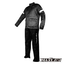 맥슬러 우의 / Maxler RAIN DEFENDER / 생활방수 방풍 자수로고 디자인 / 오토바이 바이크 비옷, 상하세트(블랙)