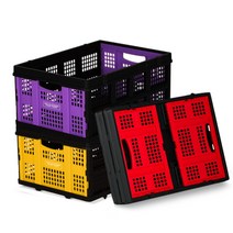 로티홈시스 스마트 수납정리함 리빙 폴딩 박스 60L W-002, 레드(덮개X), 1개