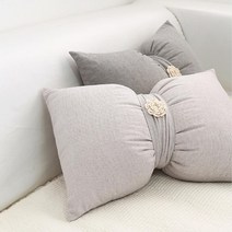 차분한 그레이 카페 소파용 리본 등 쿠션 바른자세 요추 의자 침대 비게 오피스 신혼부부선물