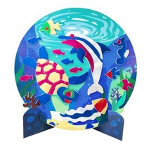 포일아트 바닷속풍경 액자 만들기 방과후미술 초등학생 공작놀이 미술패키지 초딩용, 1개, 액자포함 정글