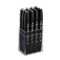 신한화구 뉴 터치 트윈마카 WARM GREY, 12색, 1세트